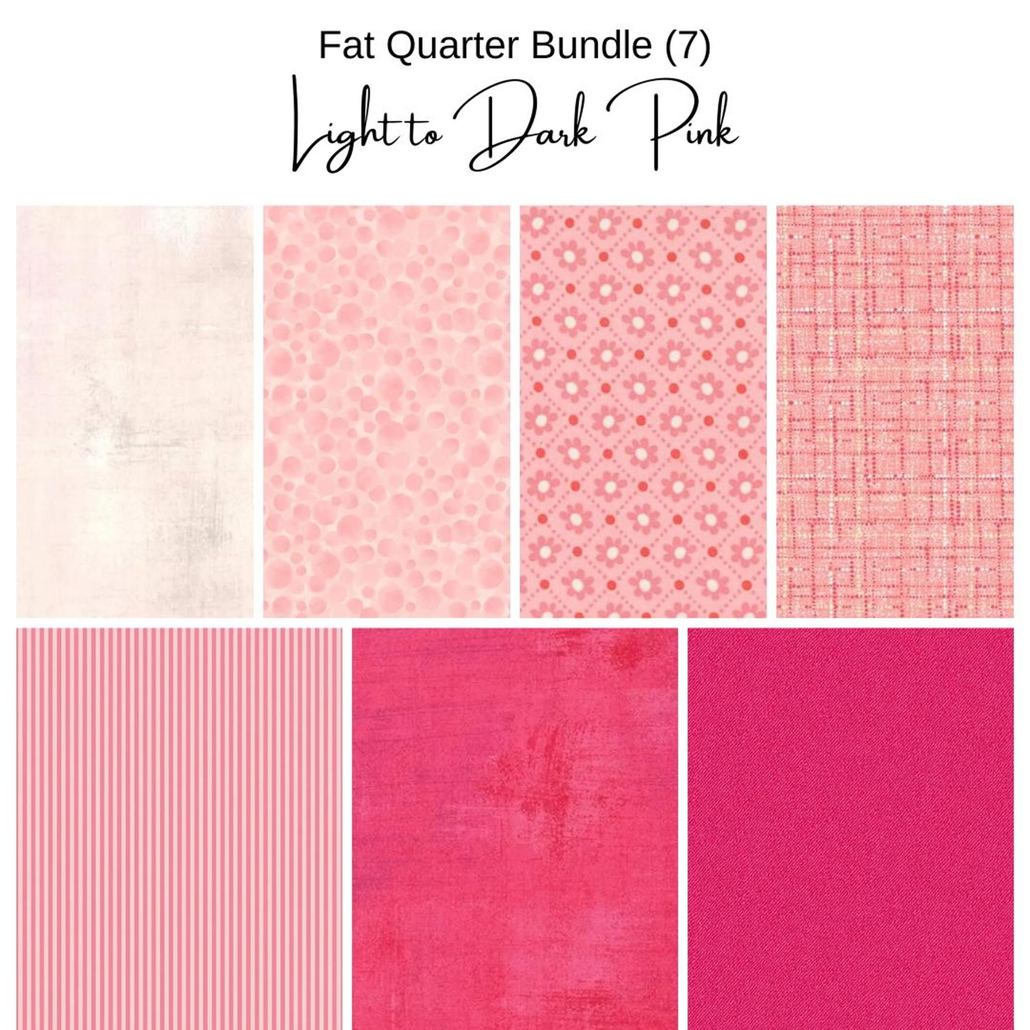 Fat Quarter Bundle (7) Light to Dark Pinks