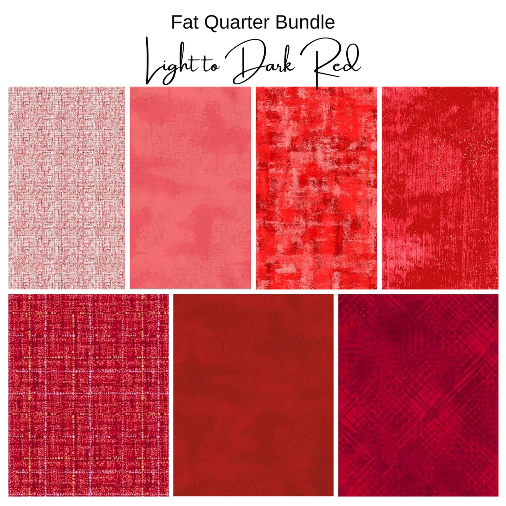 Fat Quarter Bundle (7) Light to Dark Reds