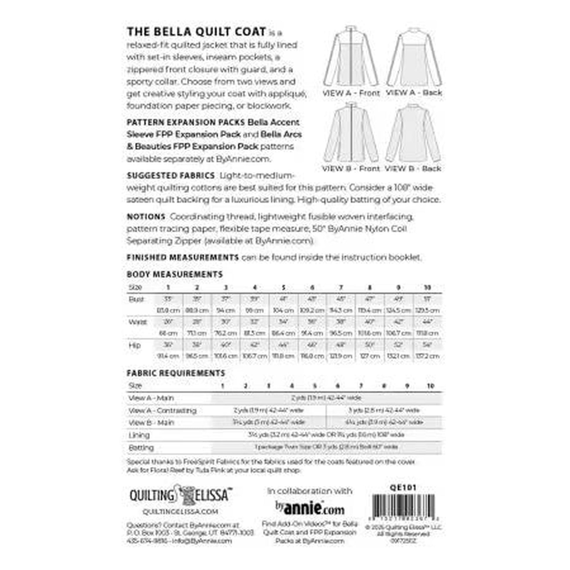 Bella Quilt Coat Pattern
