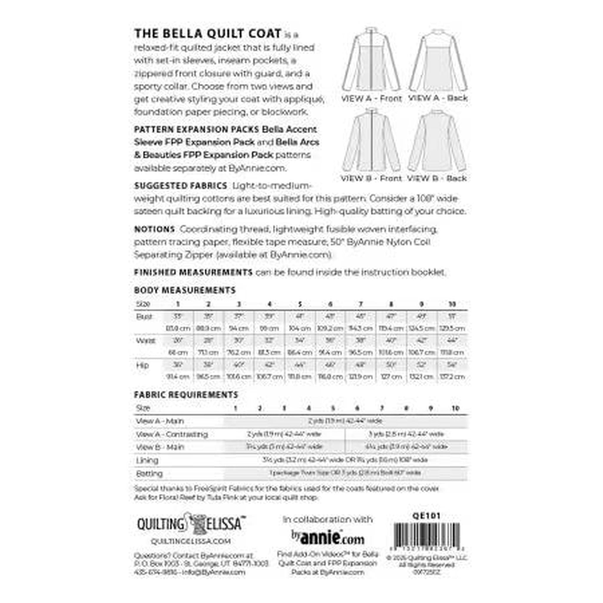 Bella Quilt Coat Pattern