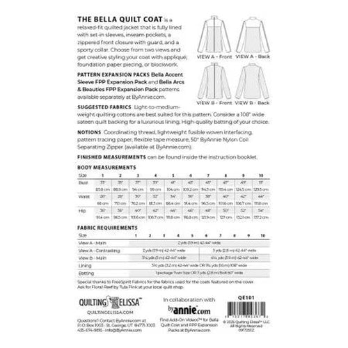 Bella Quilt Coat Pattern