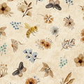 QT Bear Hugs - Flowers & Insects Toss - Tan