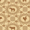 QT Country Farm Animal Doily Tan