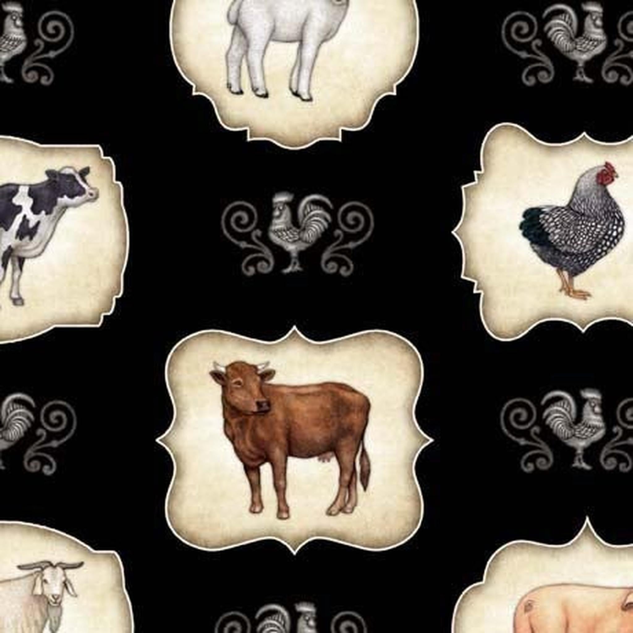 QT Country Farm Animal Frames - Black