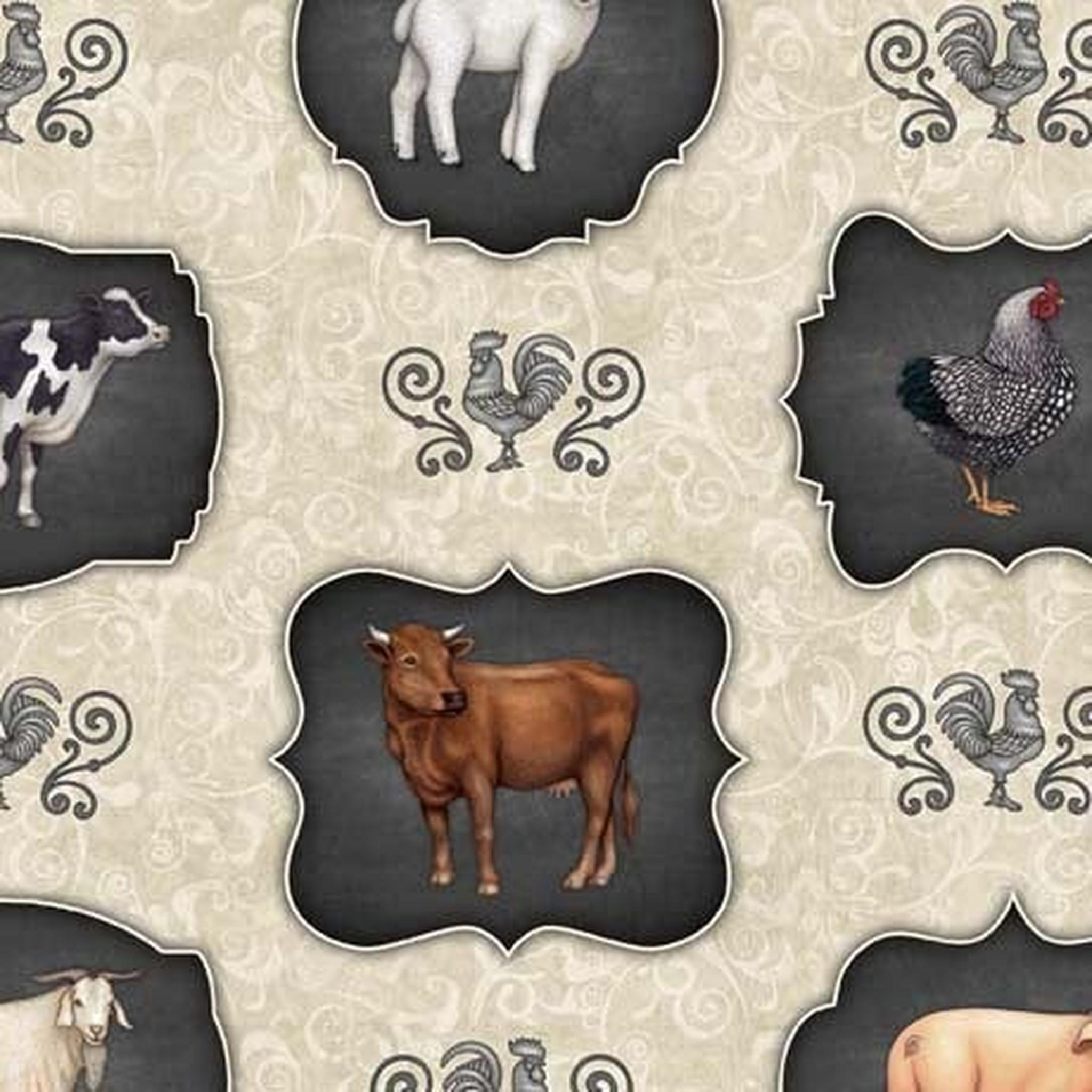 QT Country Farm Animal Frames - Cream