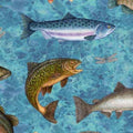 QT Fish Tails - Fish Allover - Turquoise