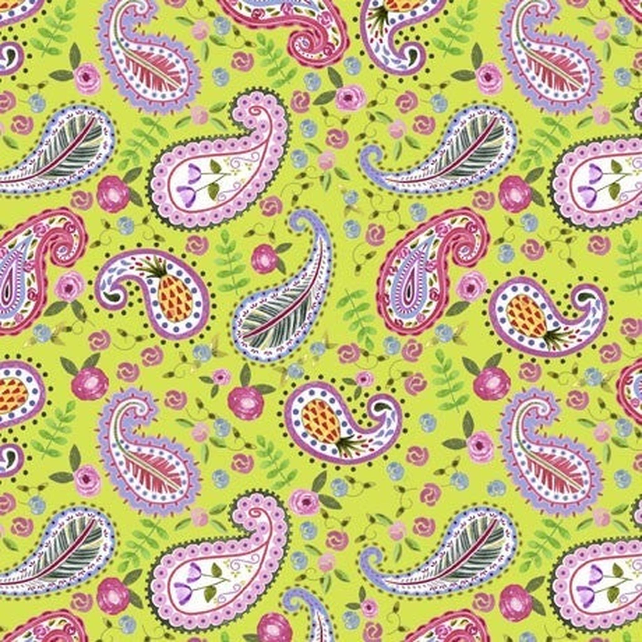 QT My Watercolor Garden - Paisley - Green