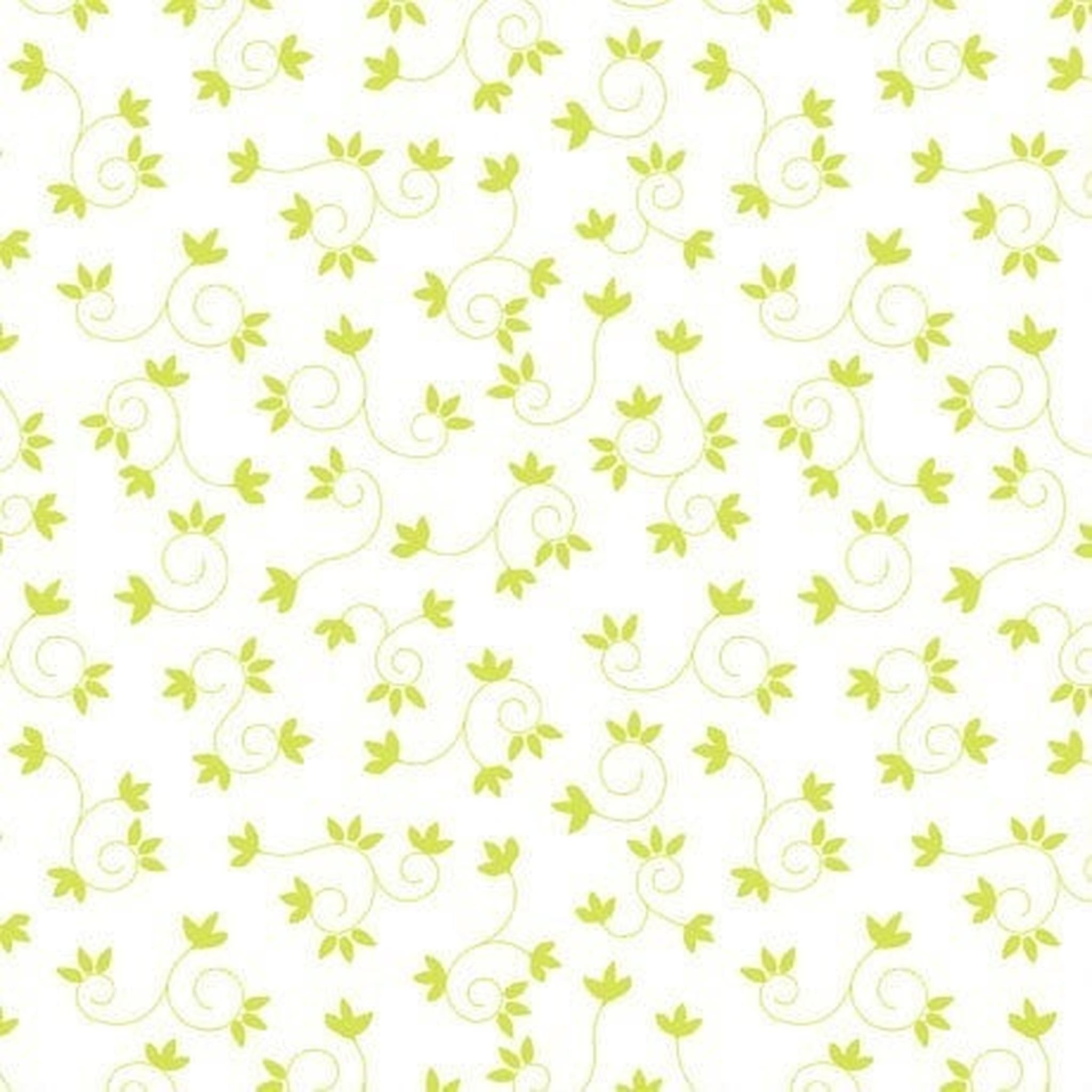 QT My Watercolor Garden - Scroll and Flower - Spring Green