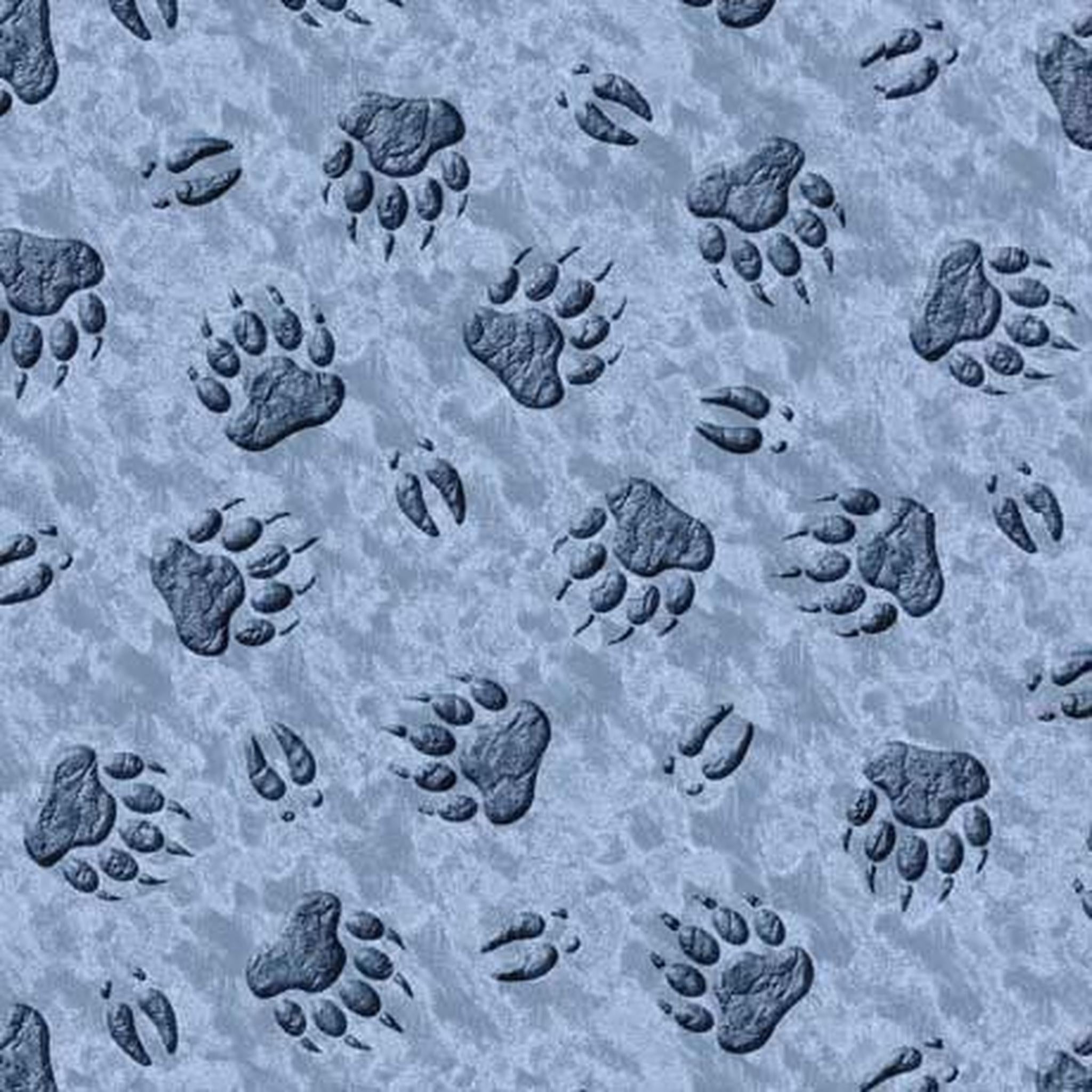 QT The Wonder of Nature - Animal Paw Prints - Chambray