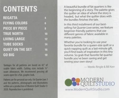Fat Quarter Love 3 Pattern Booklet