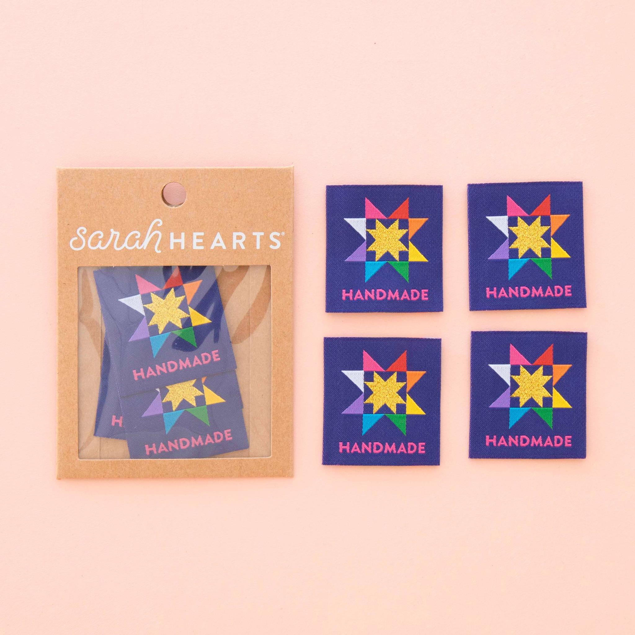 Quilt Label - Sarah Hearts | Handmade Quilt Star, Large