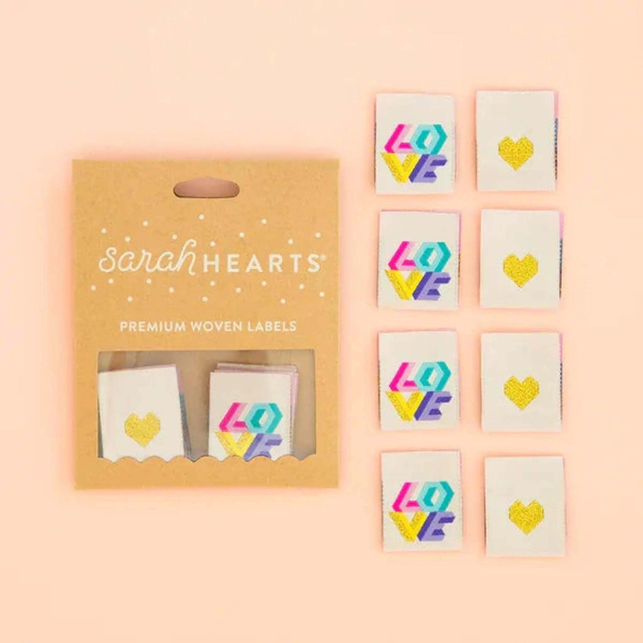 Quilt Label - Sarah Hearts X Tied With A Ribbon | Love Quilt