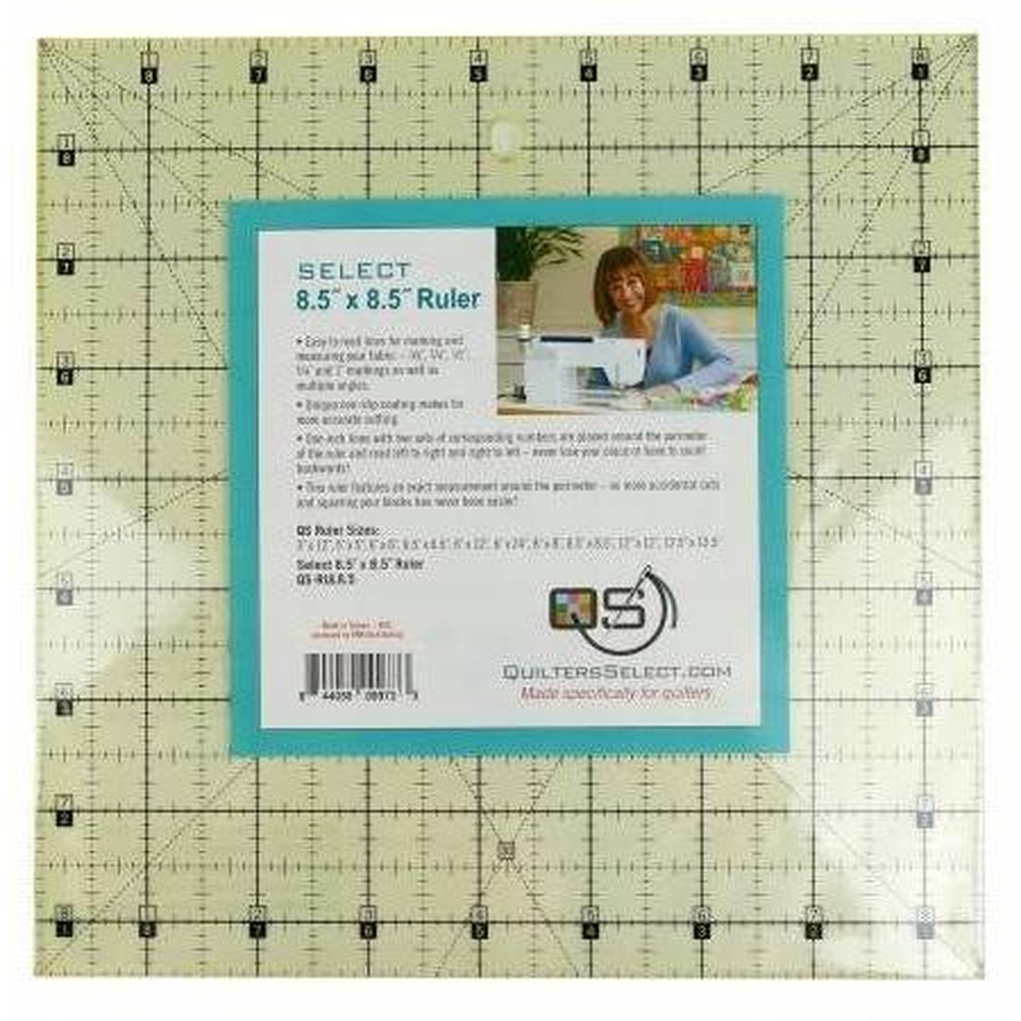 Quilters Select 8 1/2 " x 8 1/2 " Non Slip Ruler