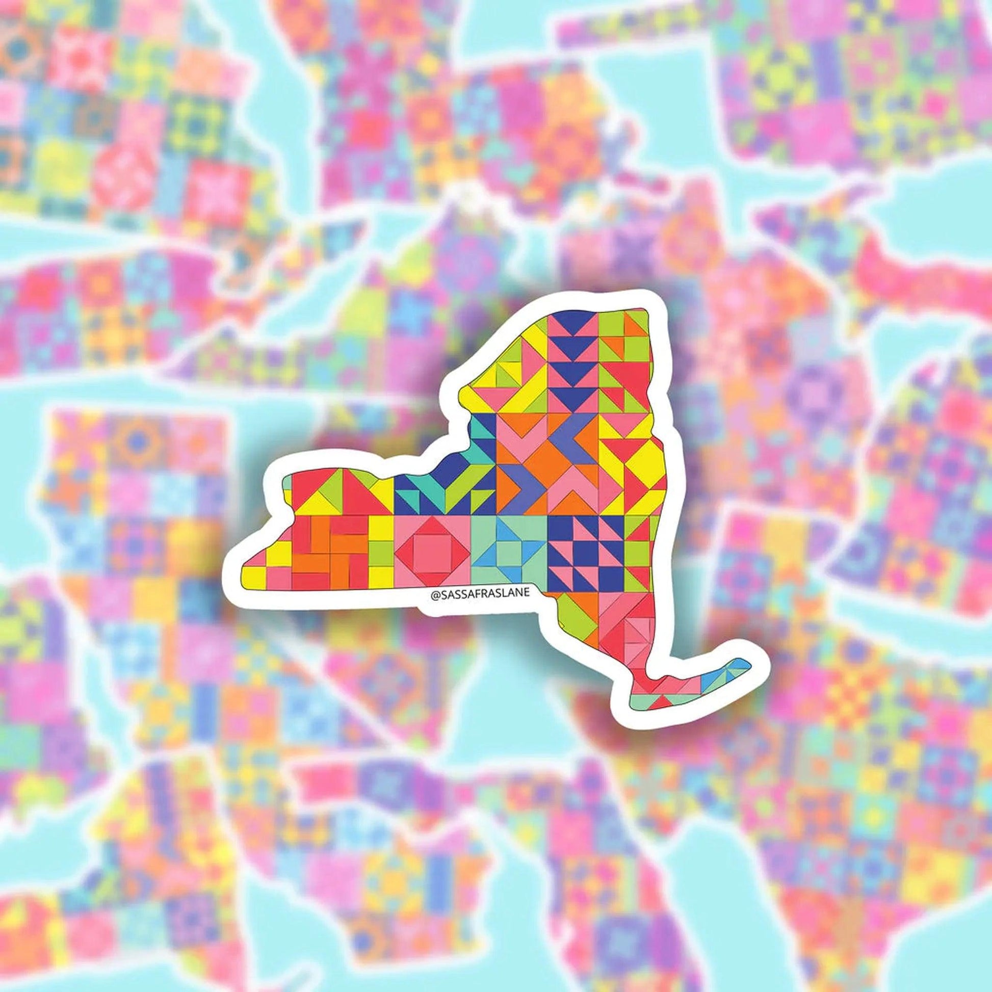 Quilty State Sticker by Sassafras Lane Design | New York