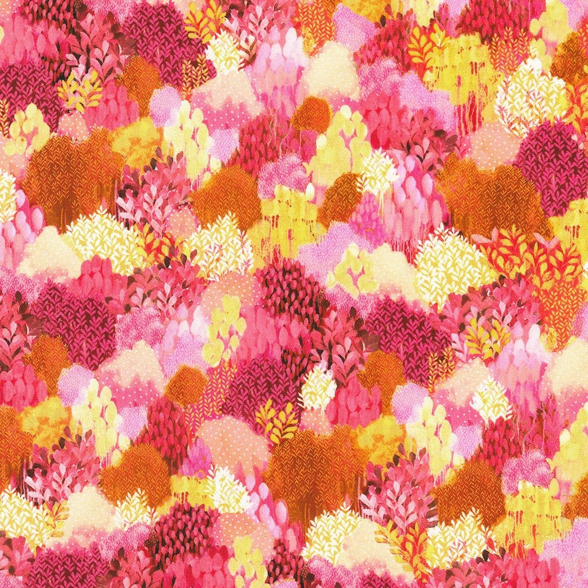RK Painterly Trees Treetops - Raspberry
