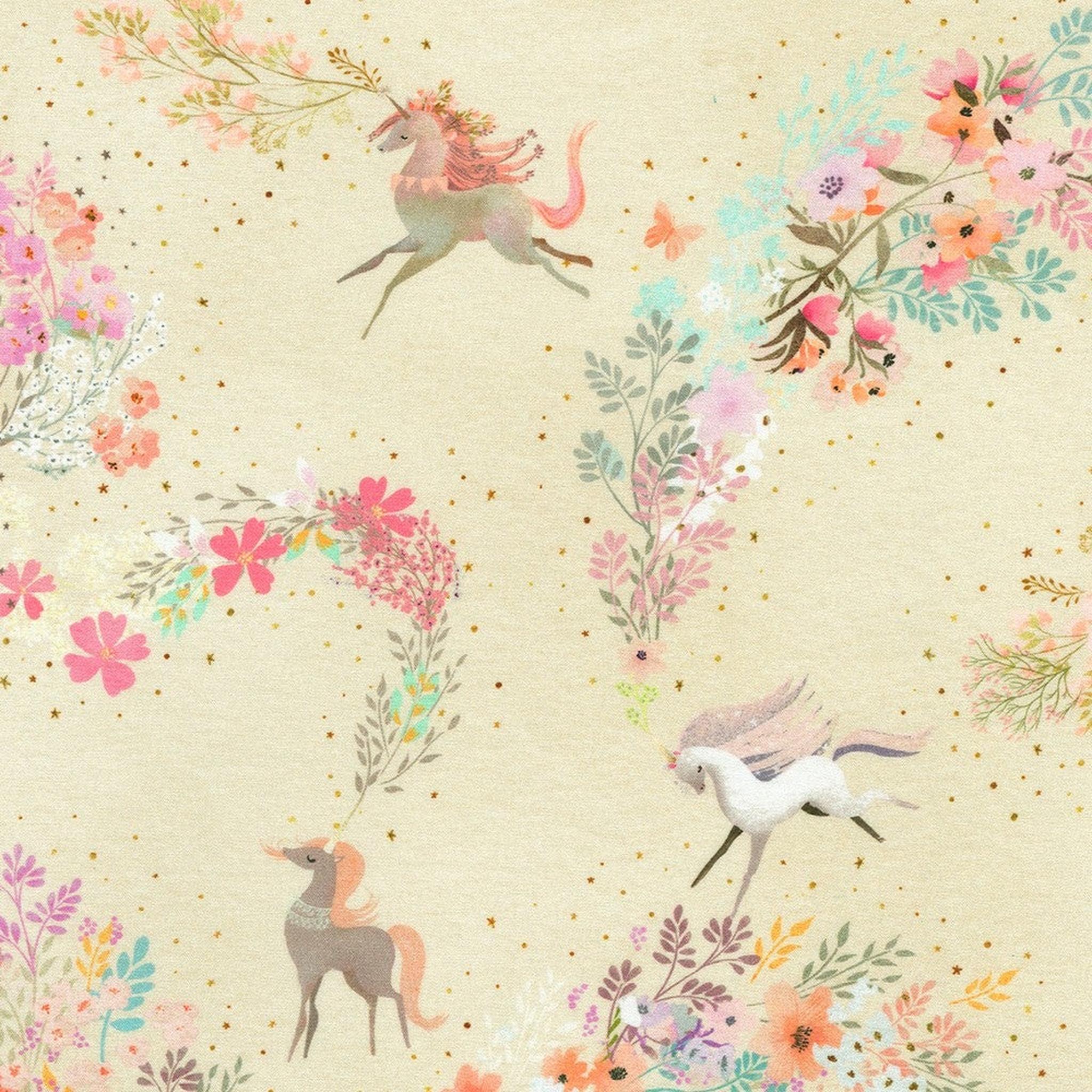 RK Unicorn Meadow Unicorns and Bouquets - Cream