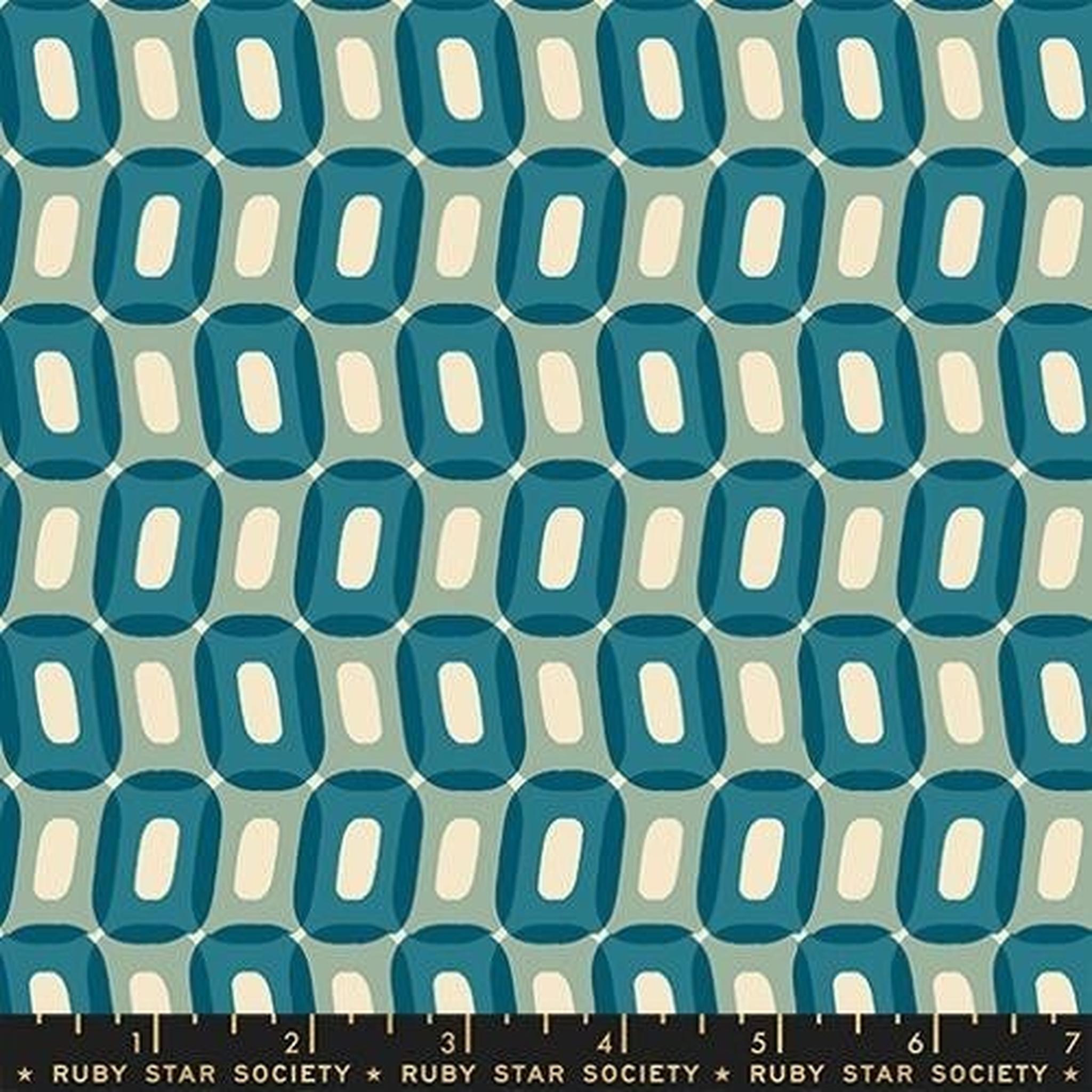 RS To and Fro Geometric Circles Shapes Retro - Teal