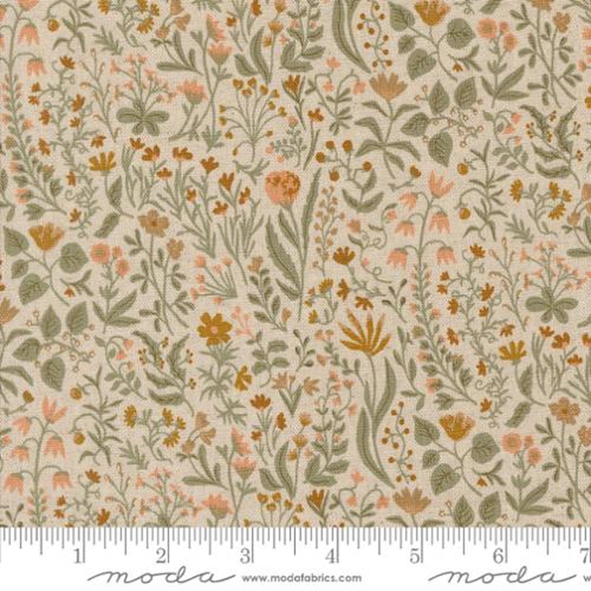 Rainier Mochi Linen by Jessica Rose - Small Floral: Eggshell