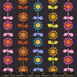 Ruby Star Catnap - Daisy Stripe Canvas Black