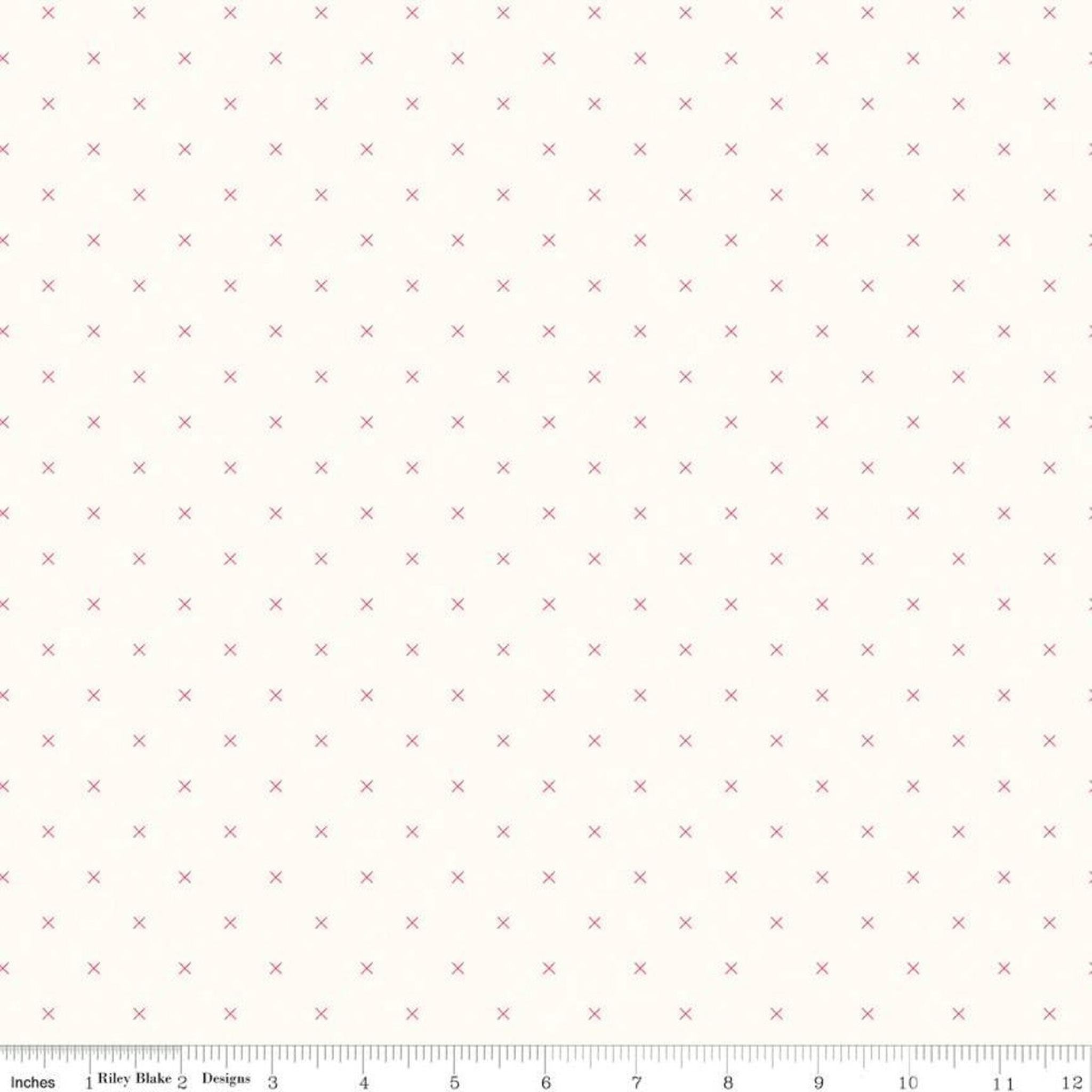 Riley Blake Bee Cross Stitch Tea Rose