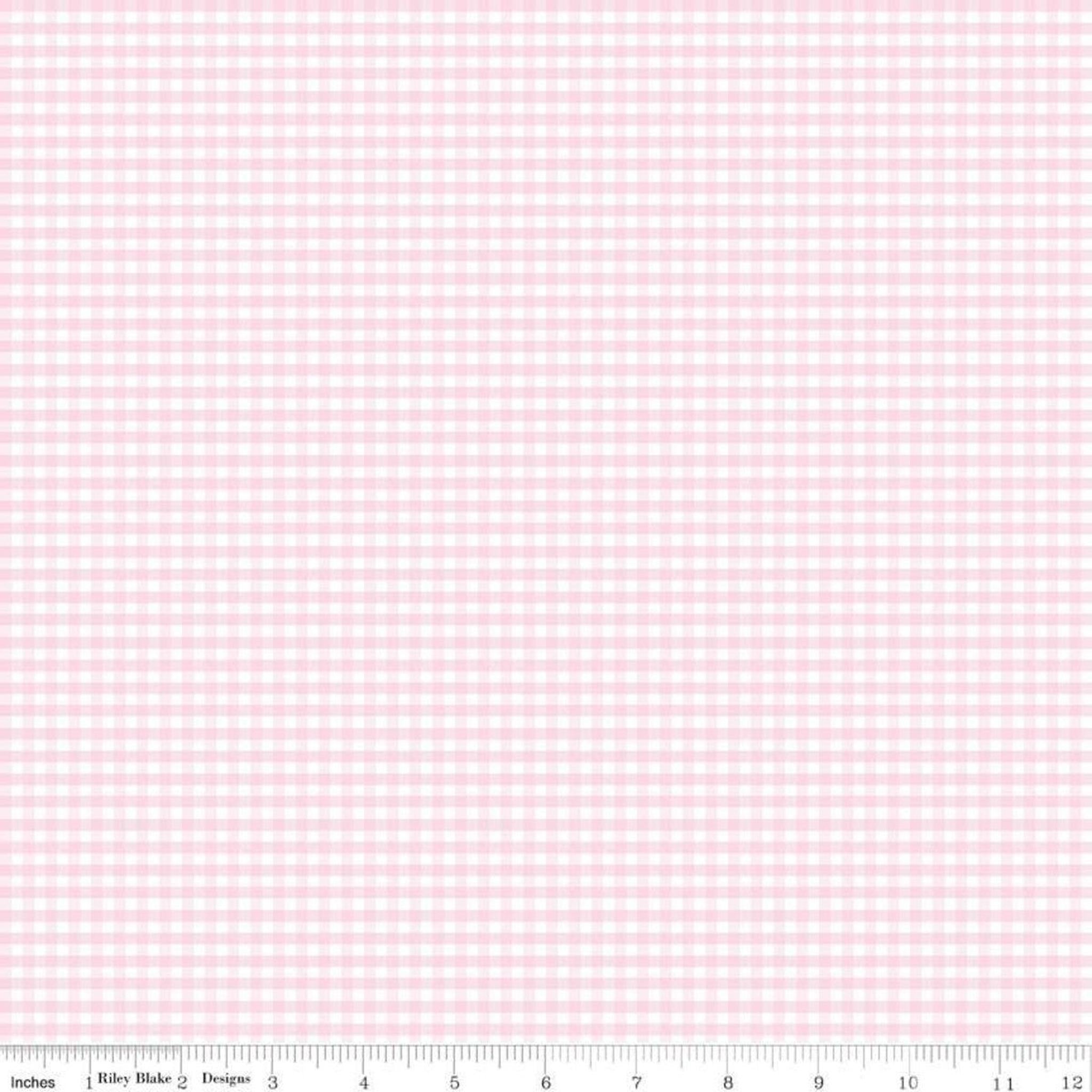 Riley Blake Small Gingham Check - Baby Pink