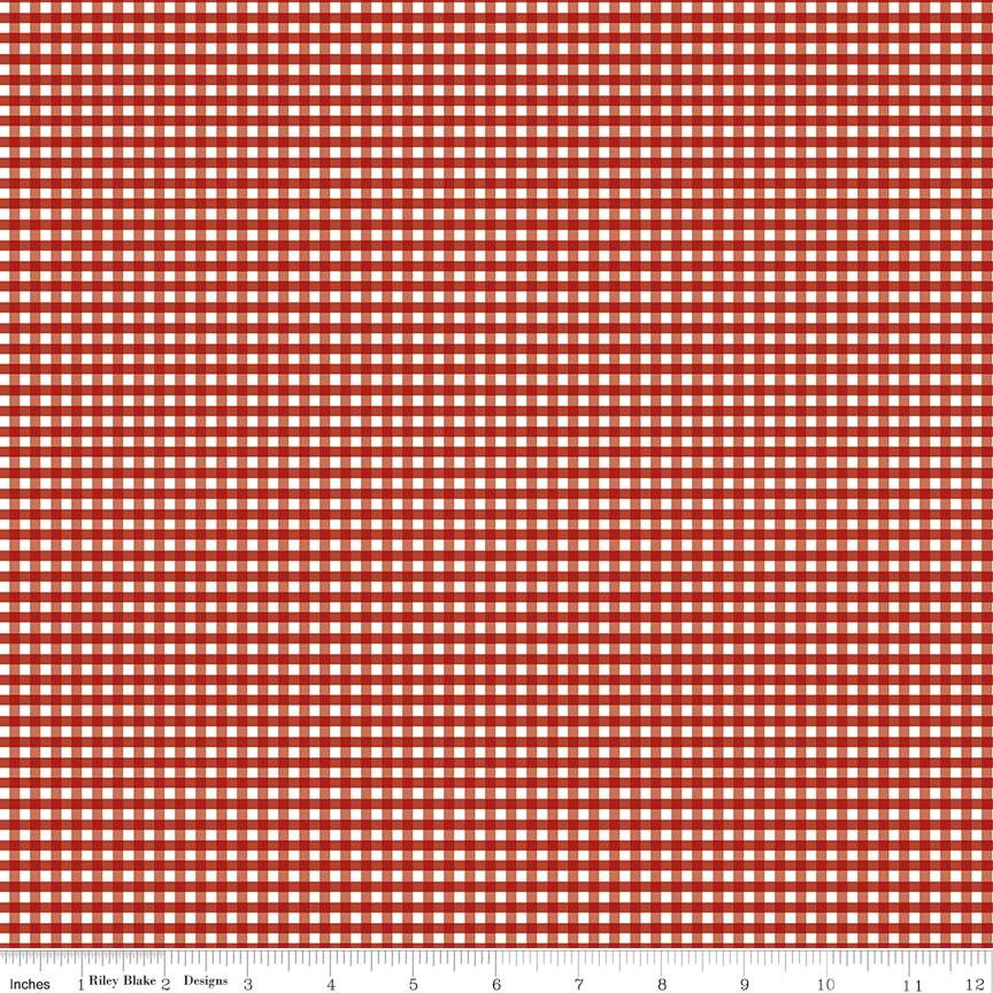 Riley Blake Small Gingham Check - Barn Red