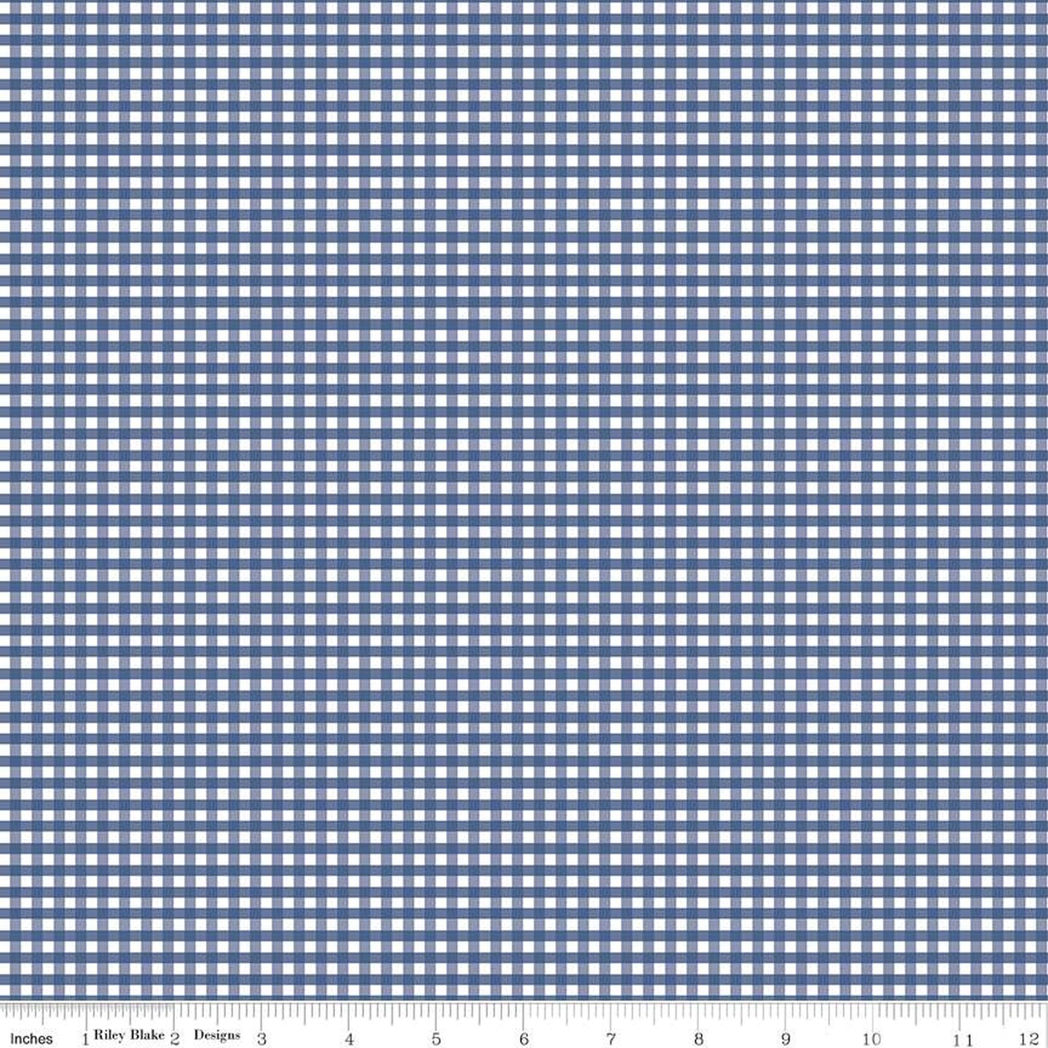 Riley Blake Small Gingham Check - Denim