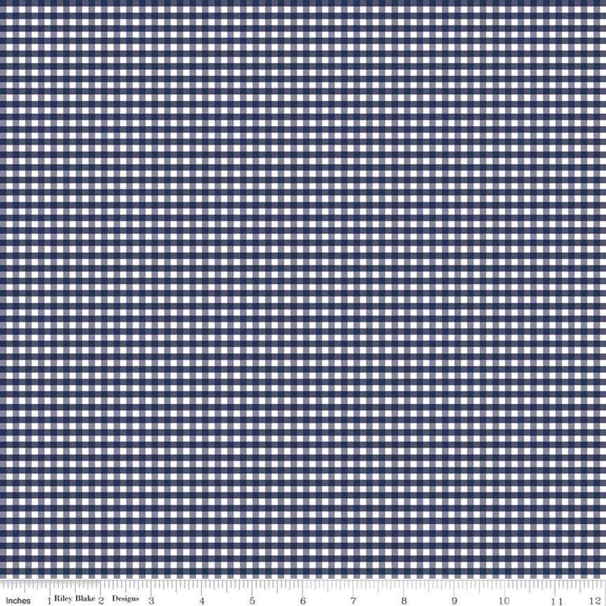 Riley Blake Small Gingham Check - Navy