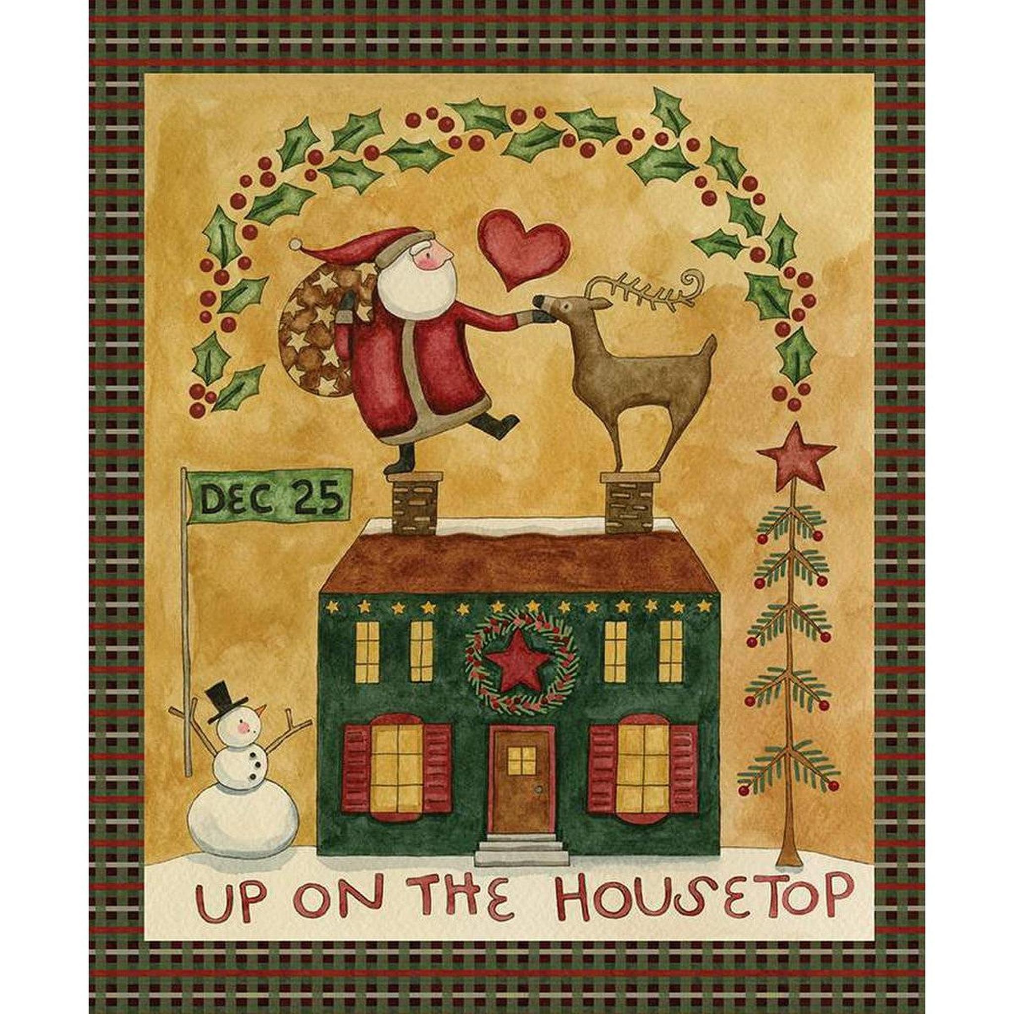 Riley Blake Up on the Housetop Panel (36"x43")