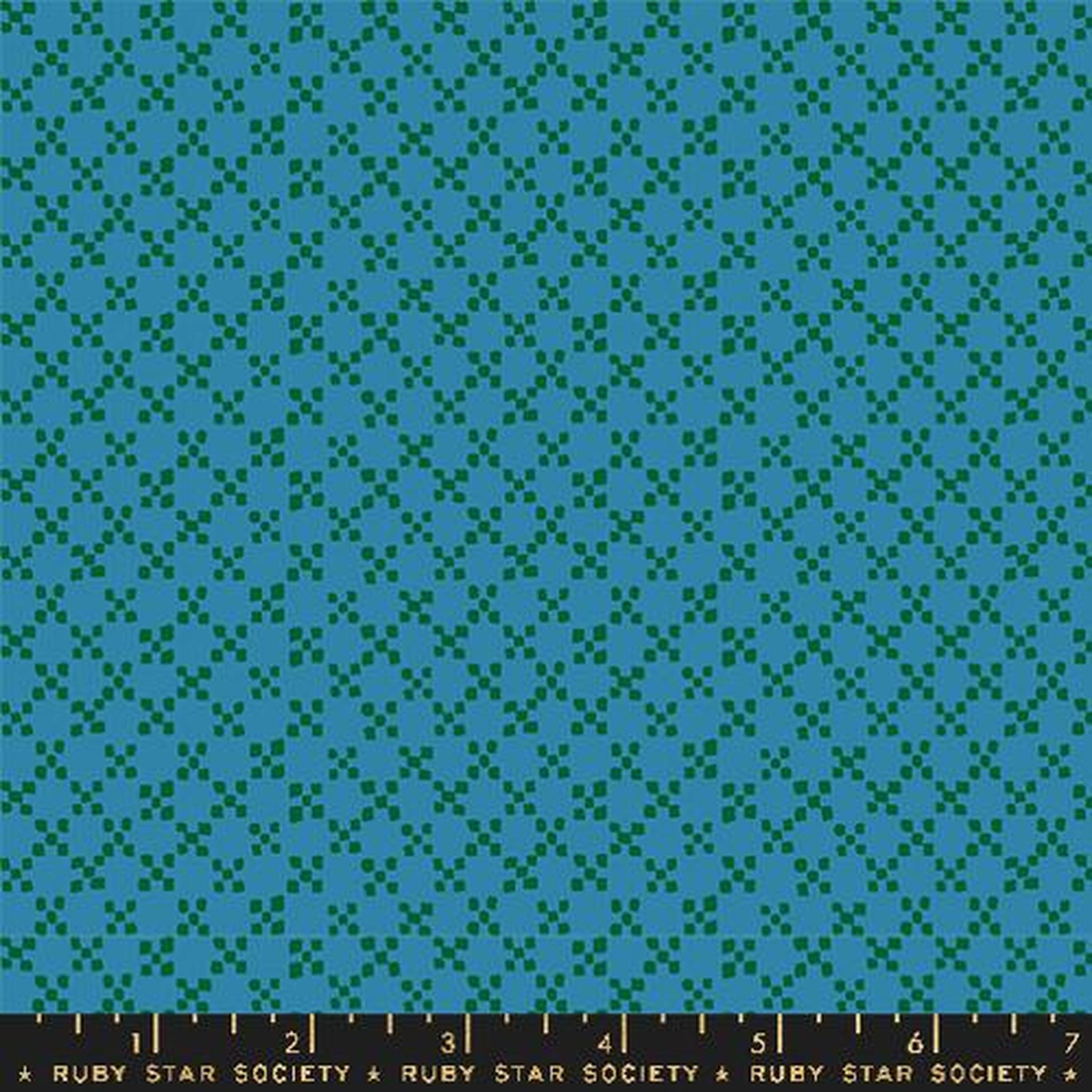 Ruby Star Geometry Tiles Ditsy Mini -Chambray