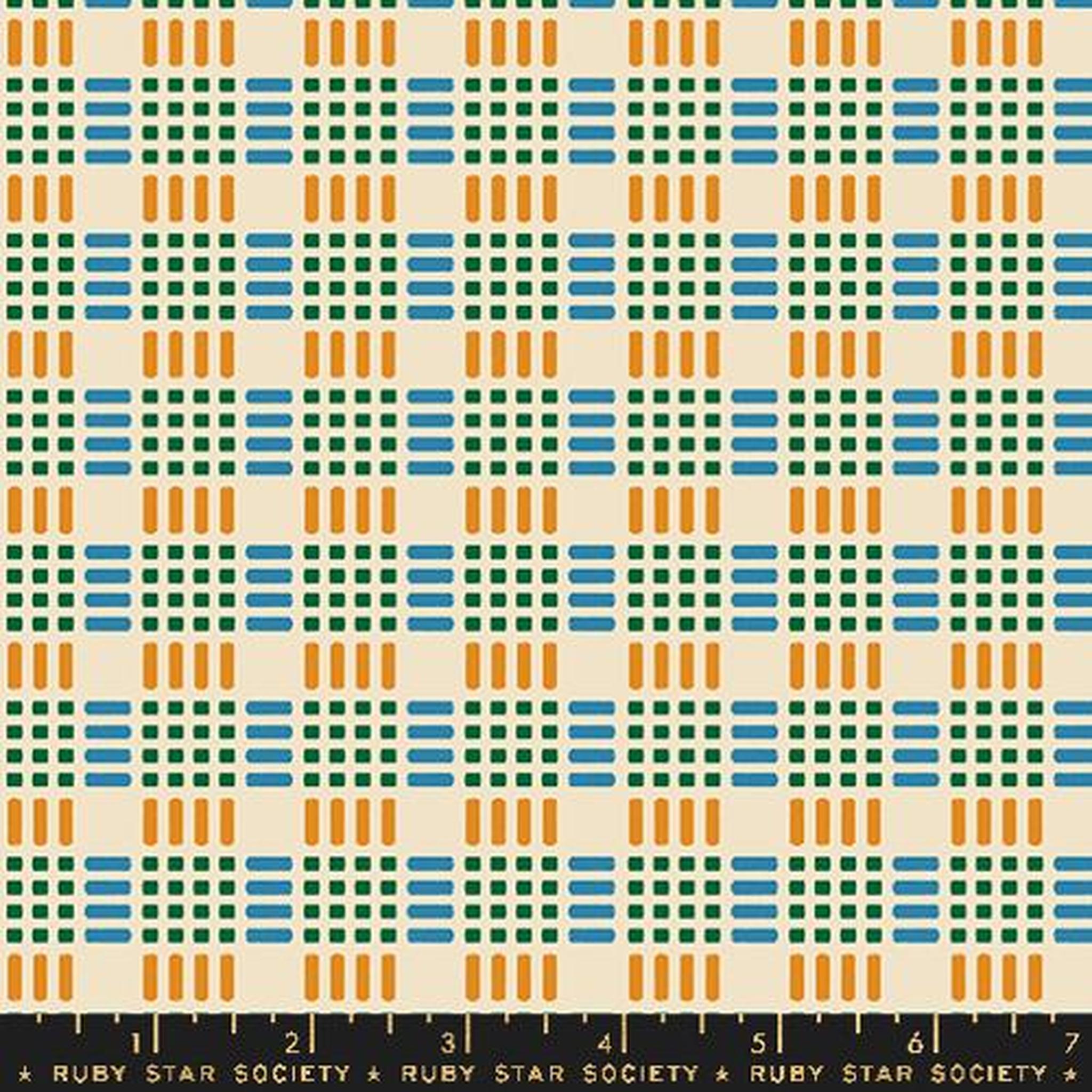 Ruby Star Geometry Waffle Checks - Jade