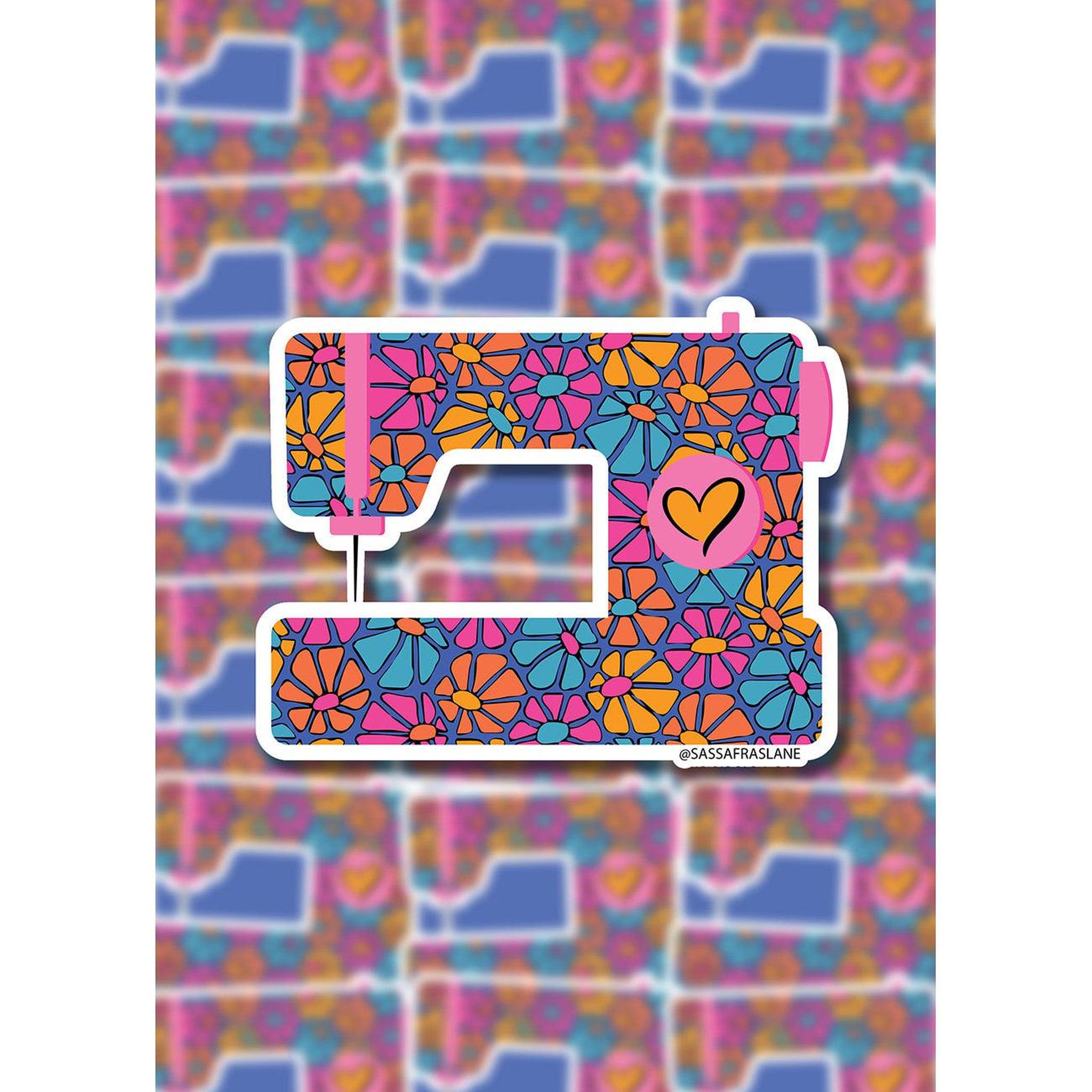 Daisy Sewing Machine Sticker by Sassafras Lane Design
