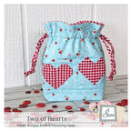Two of Hearts Drawstring Bag Pattern by Sewn Wyoming