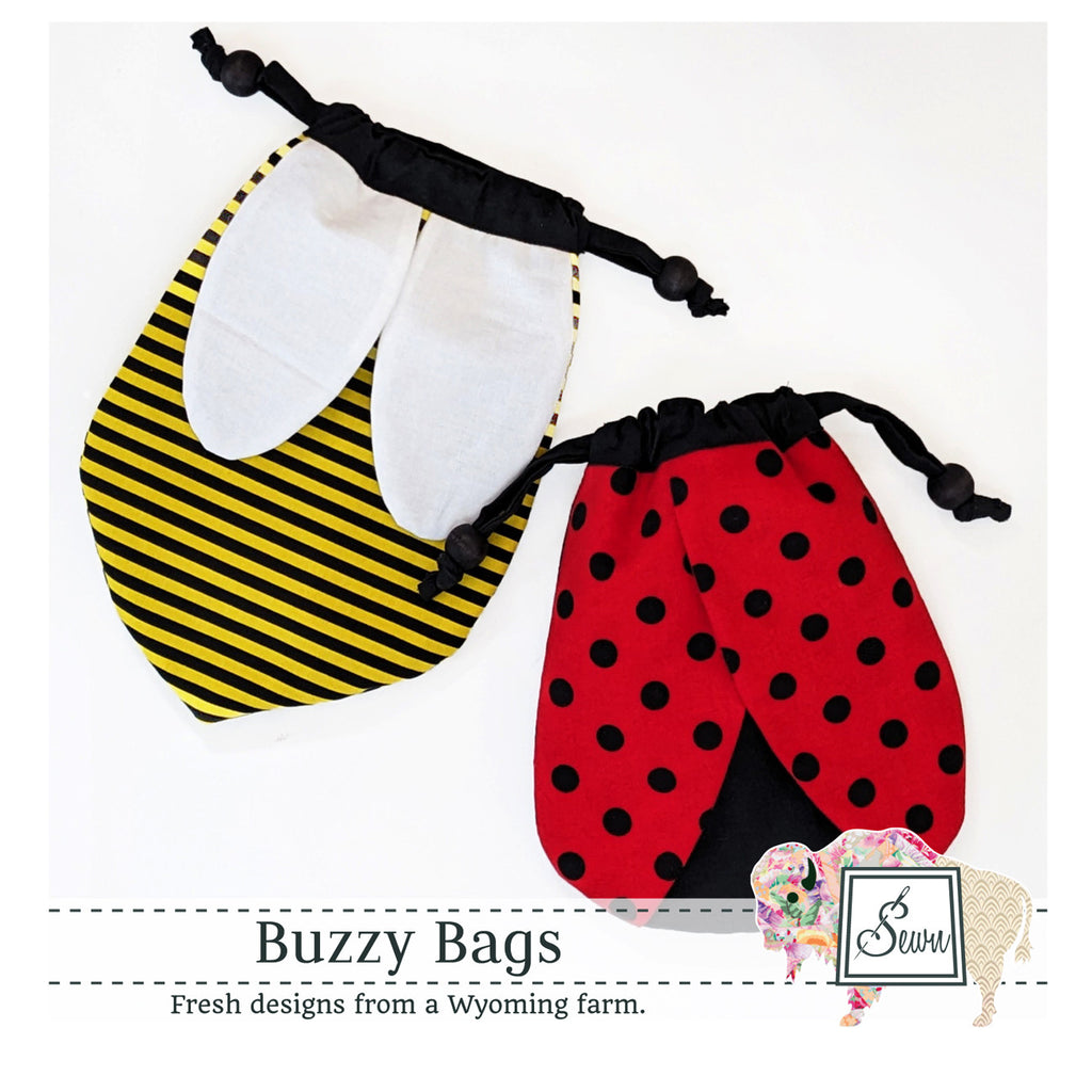 Buzzy Bags Drawstring Pattern by Sewn Wyoming