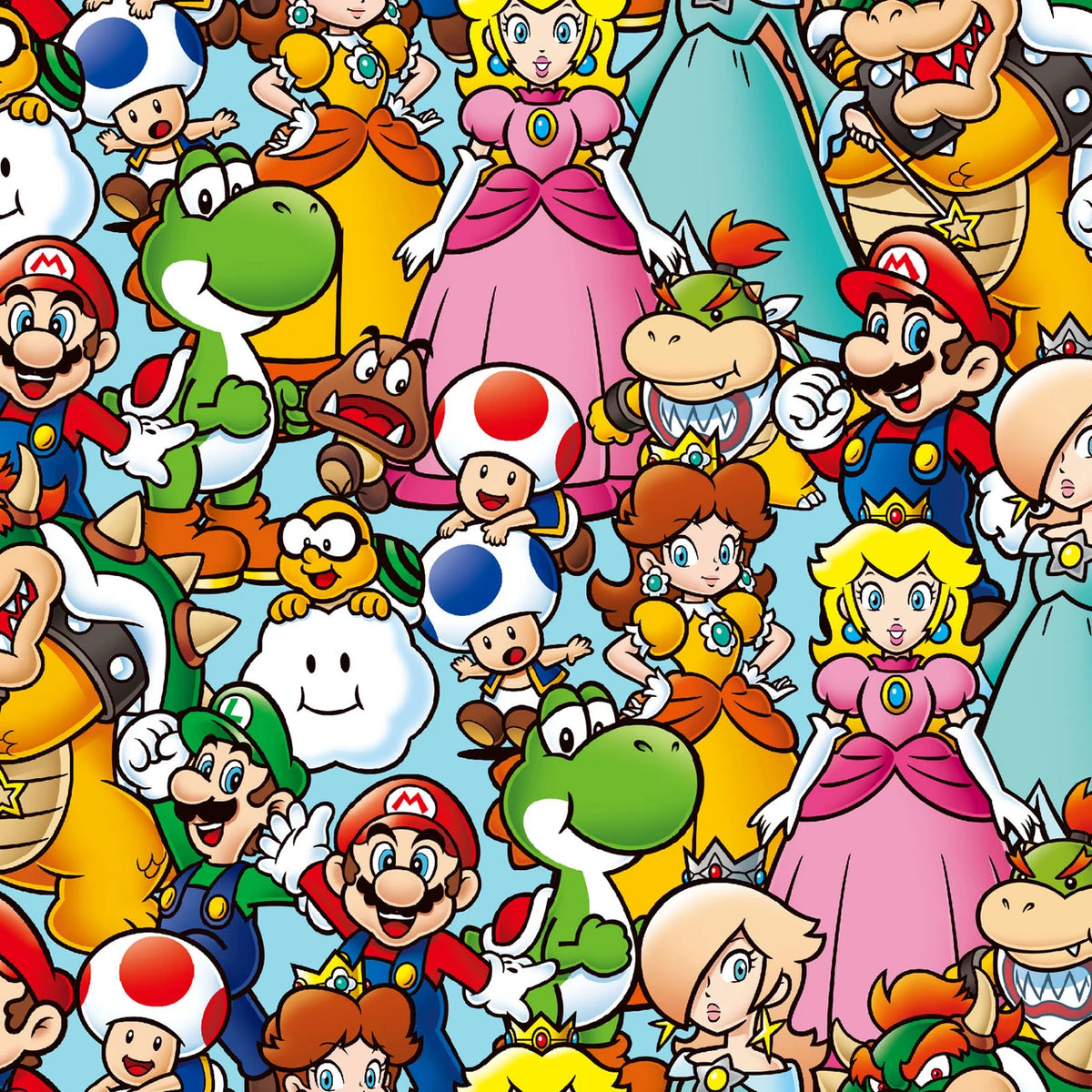 Licensed Prints - Super Mario Bro. - Mario and Friends - Blue