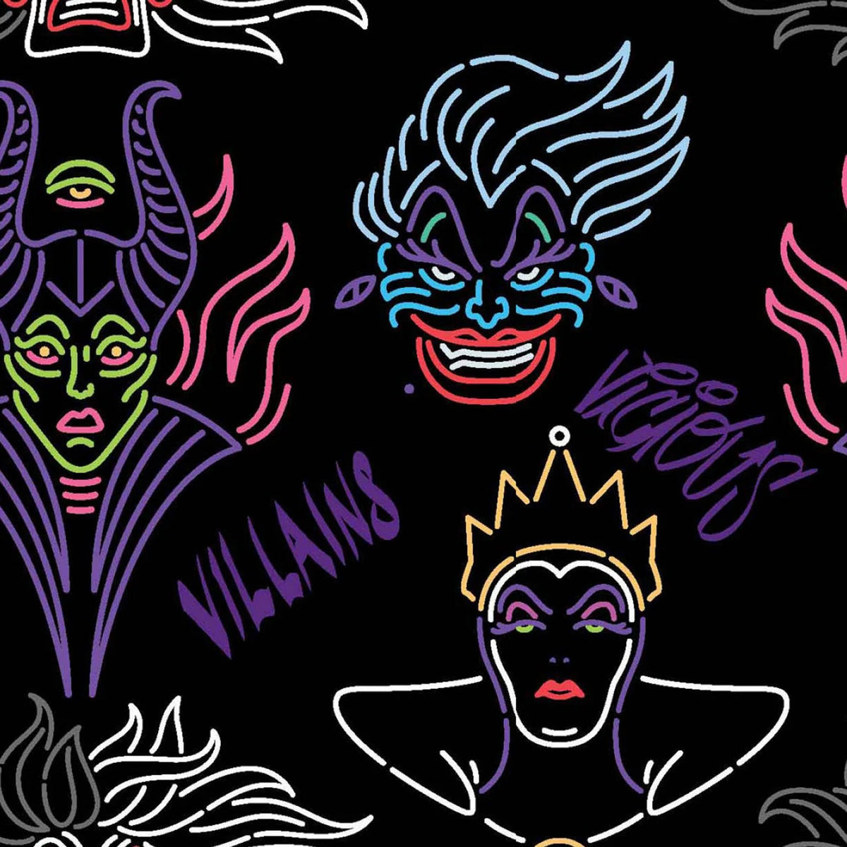 Licensed Prints - Disney Villains Outline