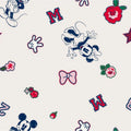 Licensed Prints - Mickey & Minnie Mouse - White & Cream