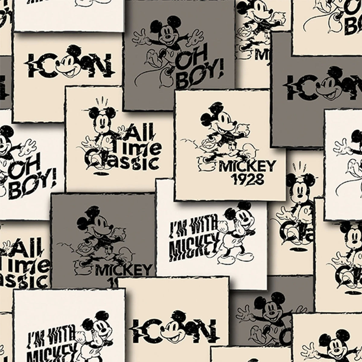 Licensed Prints - Mickey Mouse Vintage Mosaic