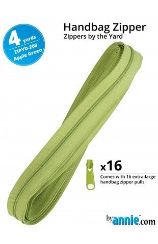 By Annie 4YD Zippers by the Yard -Apple Green