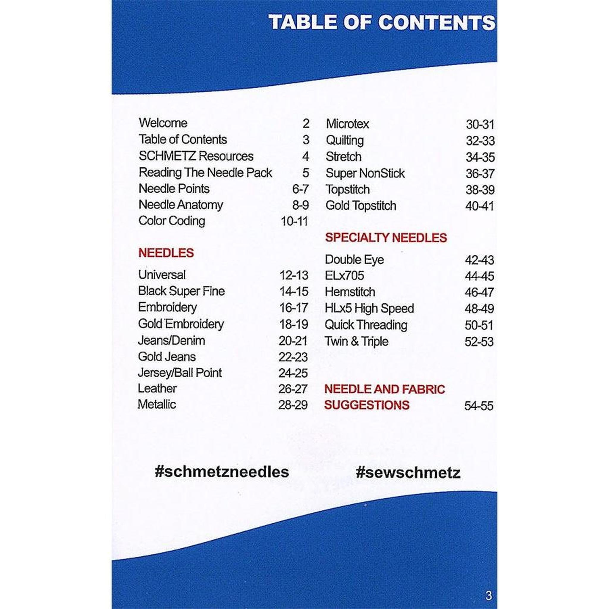 Schmetz Needle ABC Pocket Guide Booklet