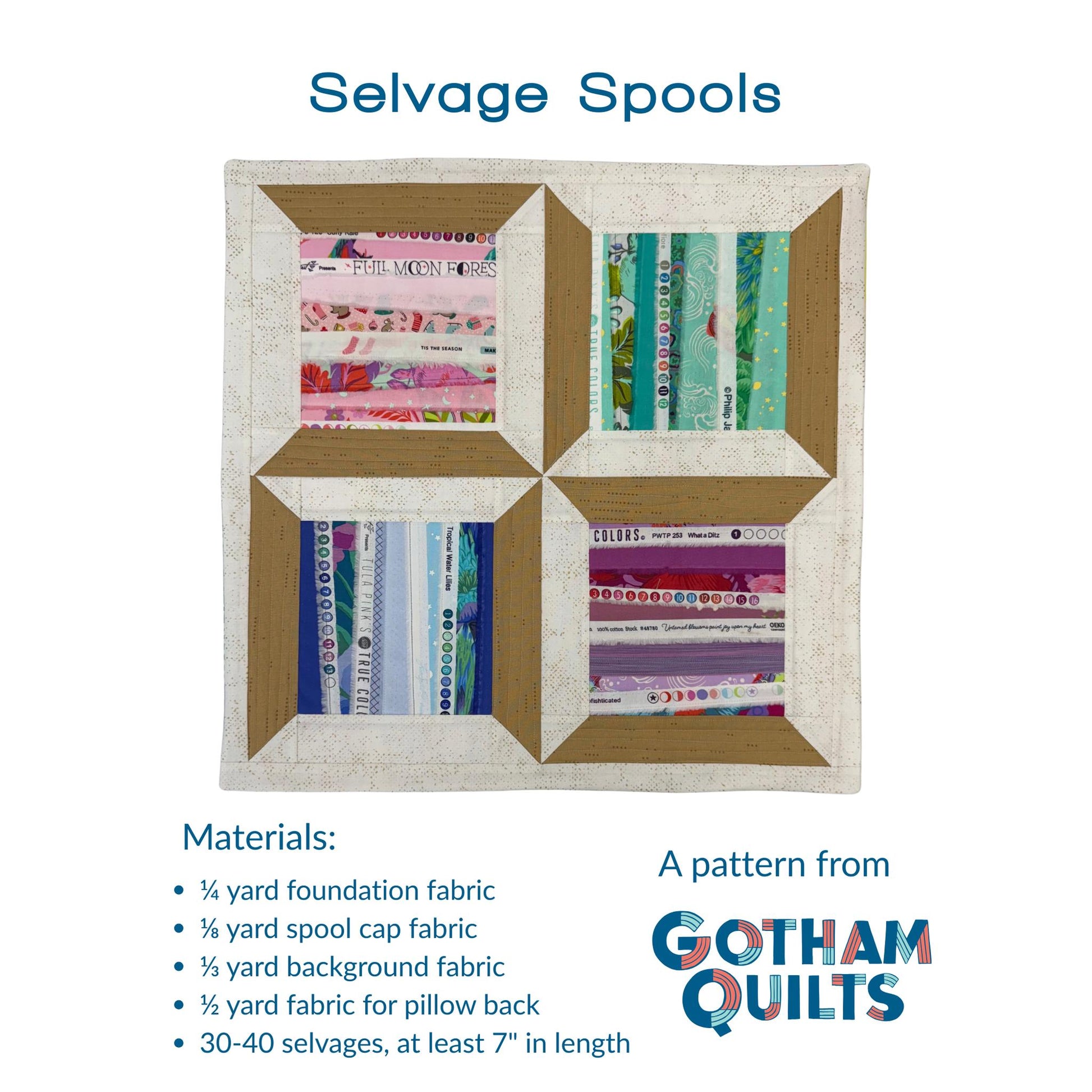 Selvedge Spool Pillow FREE PDF Pattern