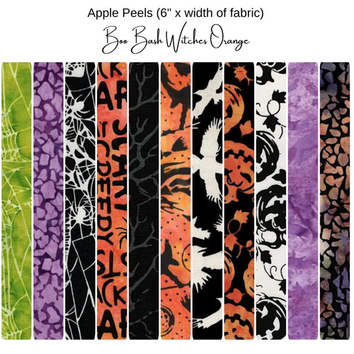 6" Apple Peels (11) - Boo Bash Batiks - Witches - Orange