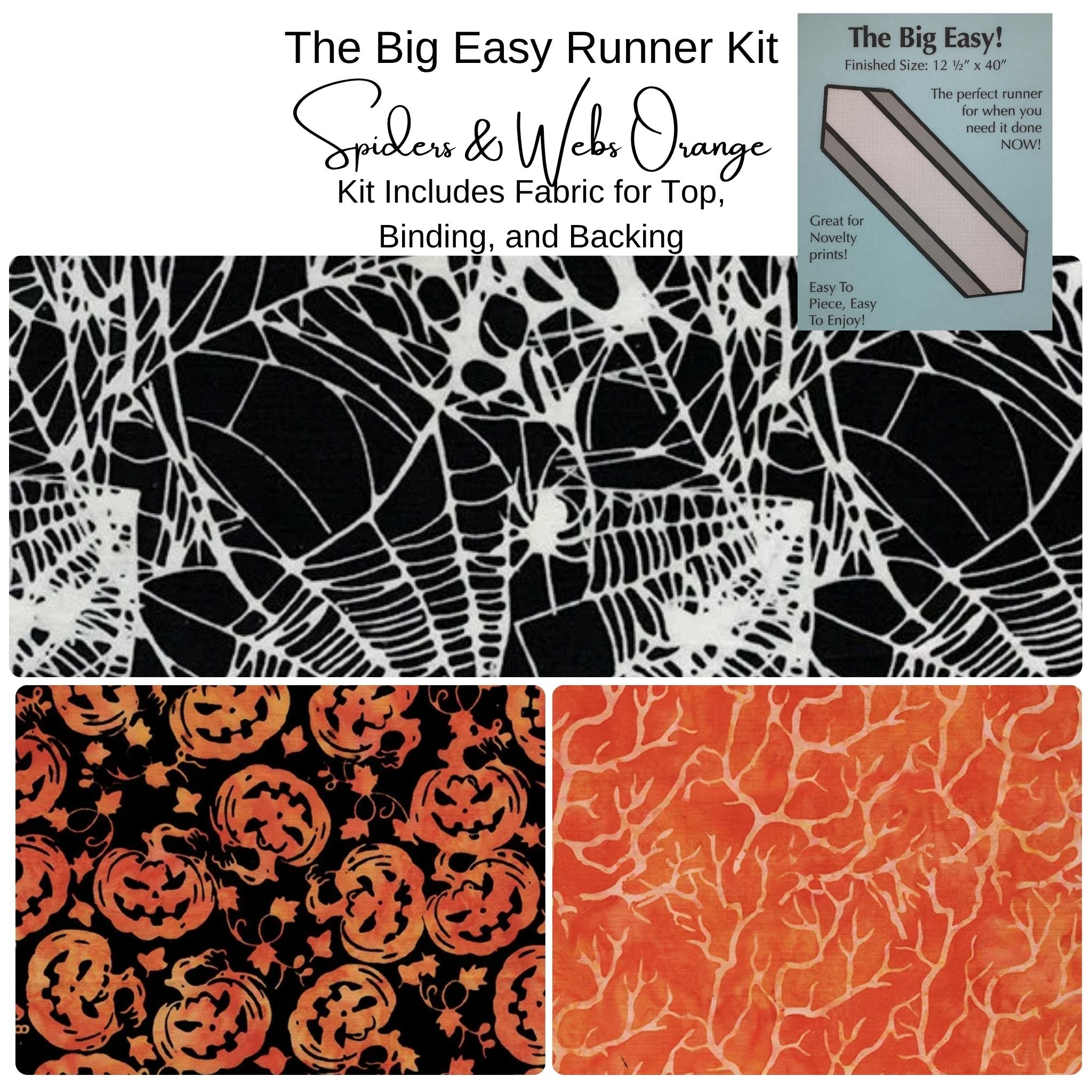 Big Easy Table Runner Kit - Spiders & Webs Orange