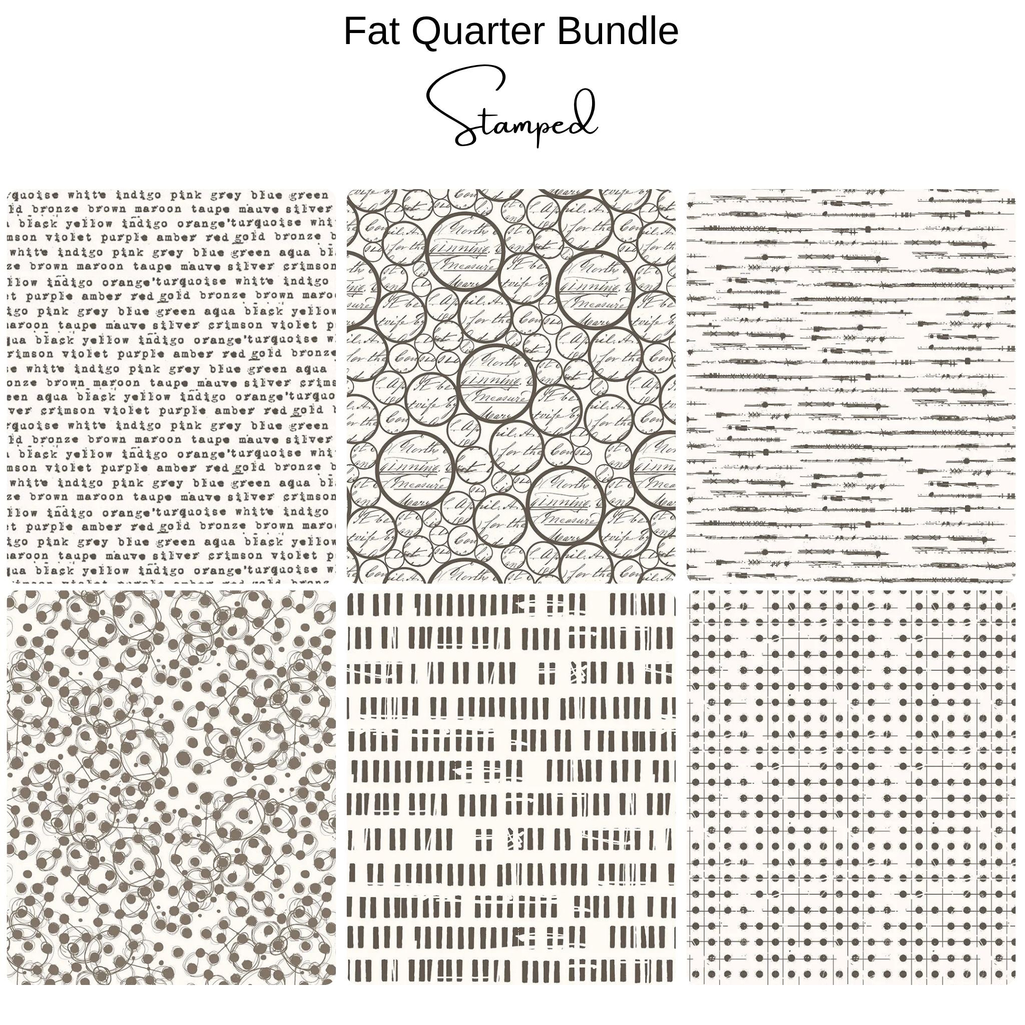 Fat Quarter Bundle (6) - Stamped by Seth Apter