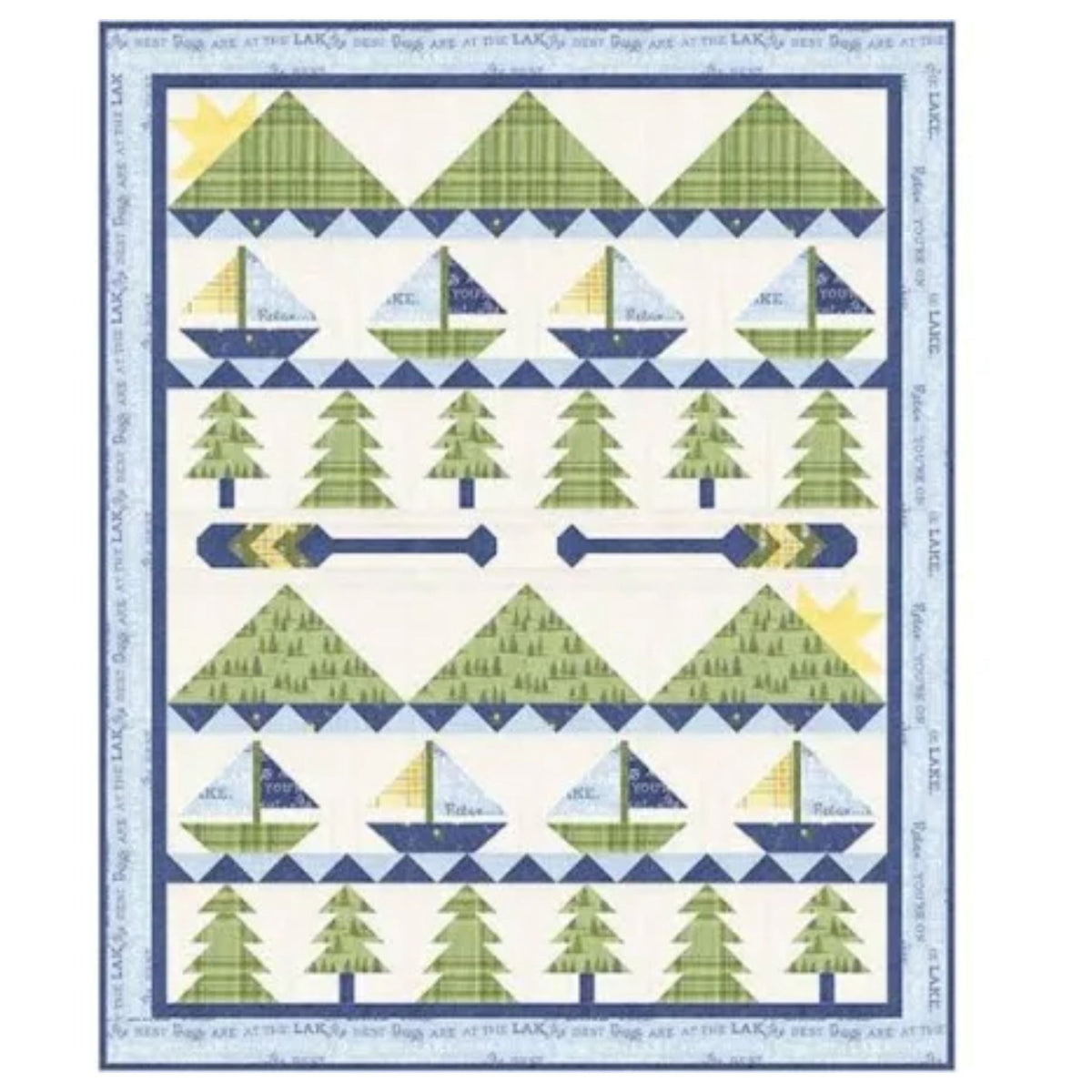 Kit: Sun Up to Sun Down in On Lake Time (56" x 69") Includes Pattern