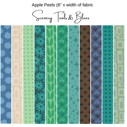 6" Peel (11) - Scenery by Elizabeth Hartman - Teal and Blue