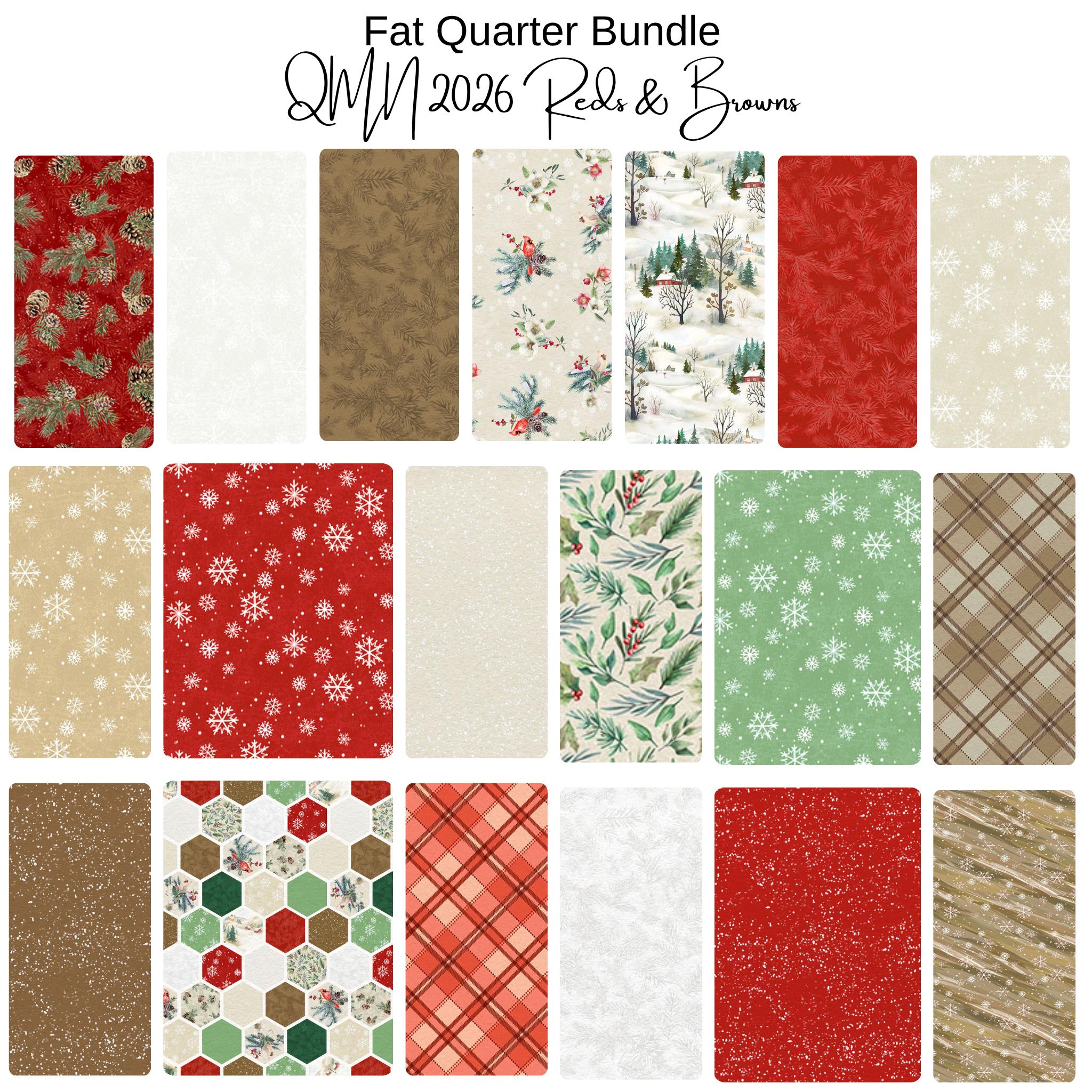 Fat Quarter Bundle (19) Quilt Minnesota 2026 - Reds and Browns