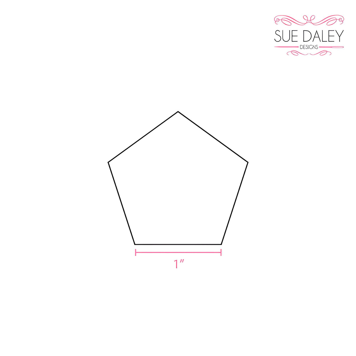 Sue Daley Designs 1in Pentagon EPP Acrylic Template