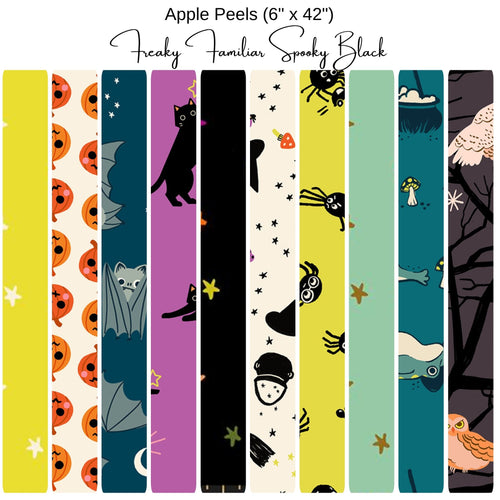 6" Apple Peels (10) - Freaky Familiars - Spooky Black