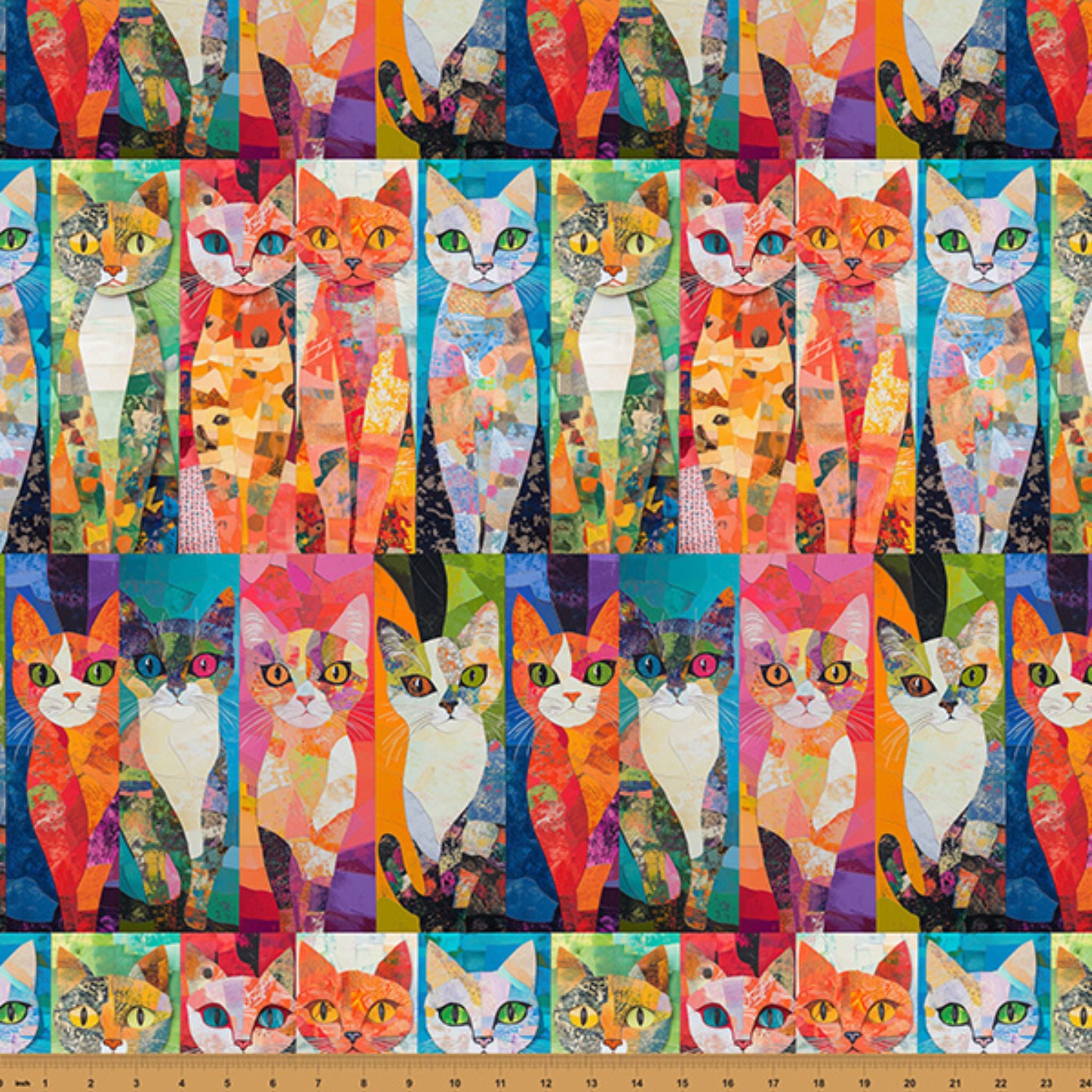 Hoffman Fabrics - Crafty Cats - Radiant